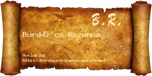 Burdács Rozanna névjegykártya